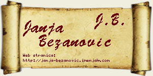 Janja Bežanović vizit kartica